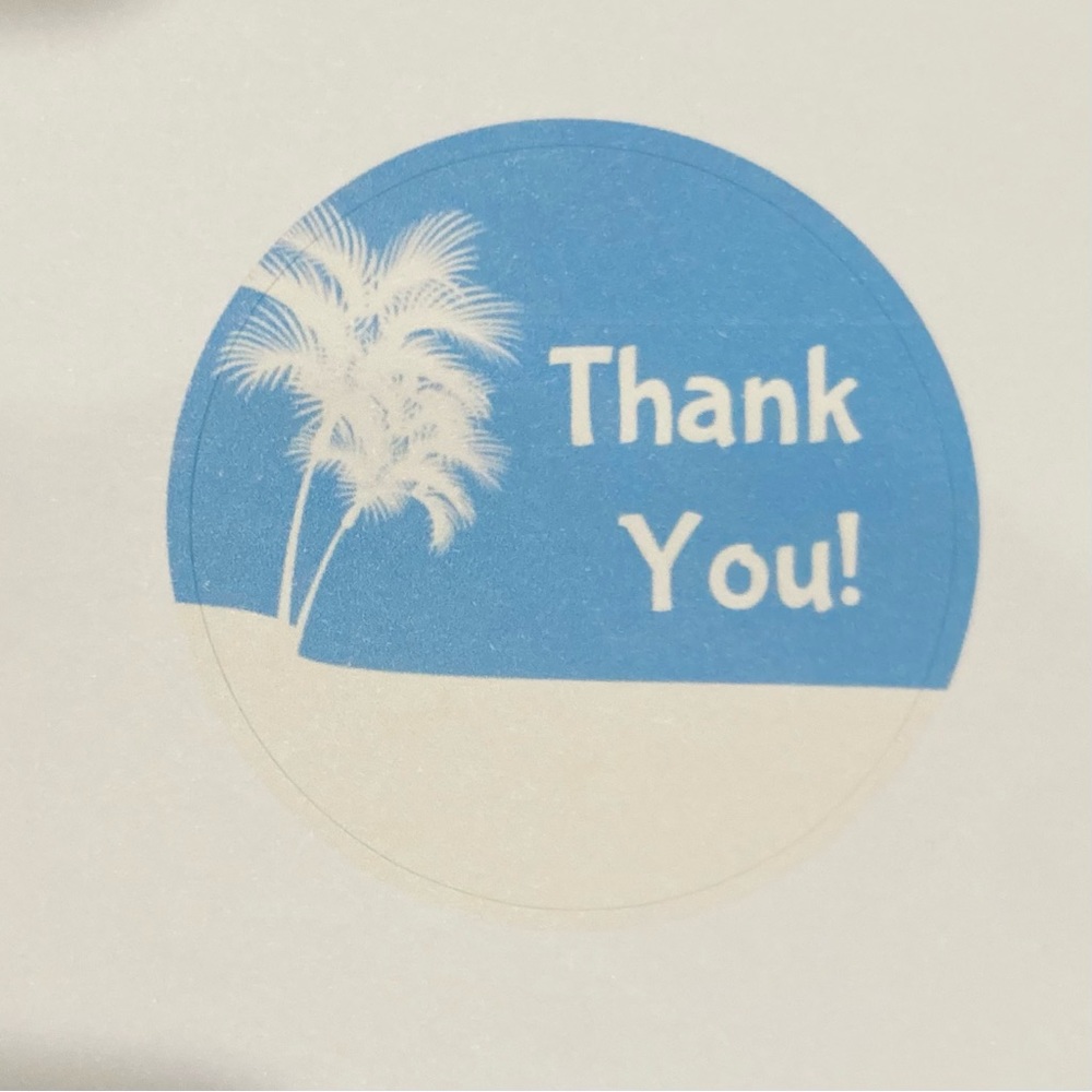 48 Thank You 2in Round Matte Stickers — Beach Design